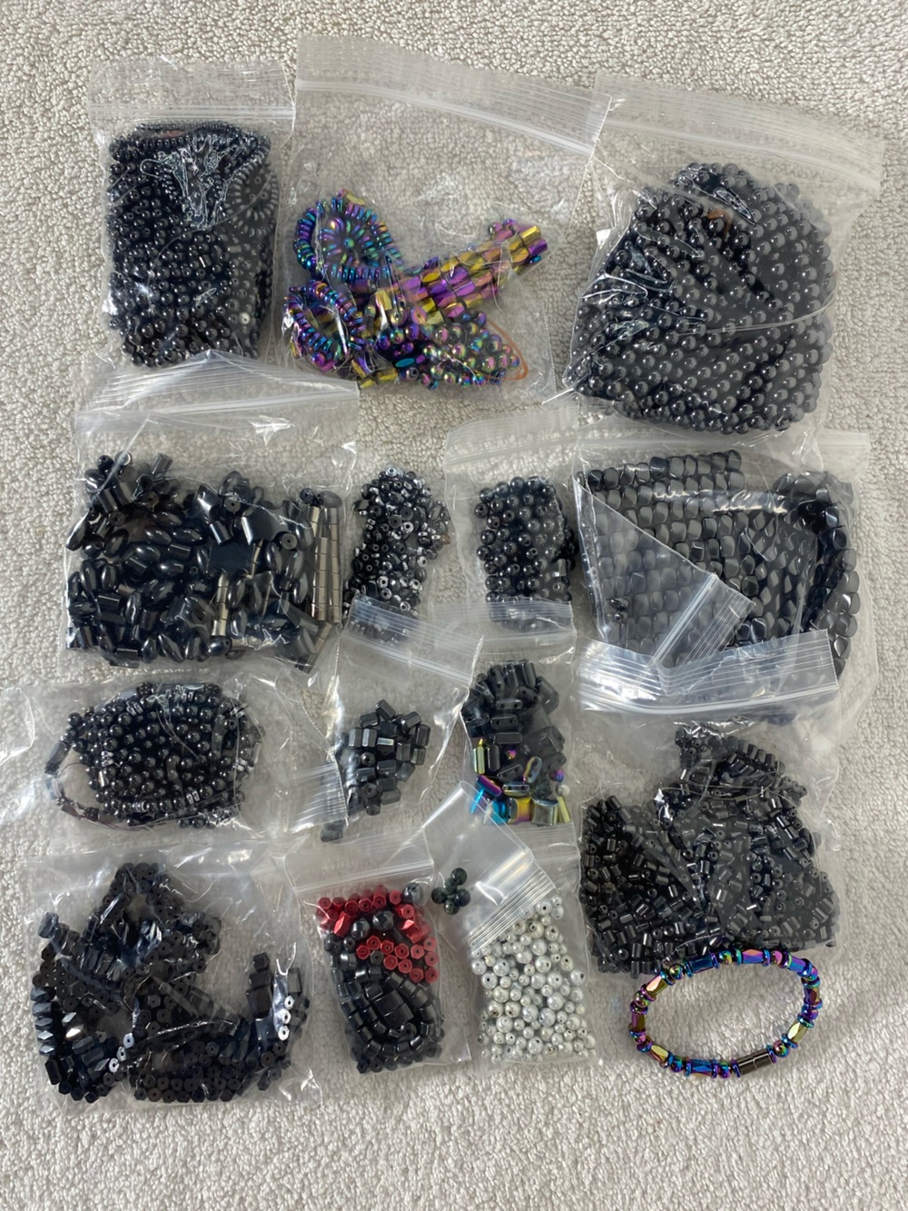 Mixed Metal Magnetic Hematite Beads Findings Jewelry Making Supply Craft Bundle